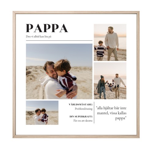 Inramad poster 40 x 40 cm Trä