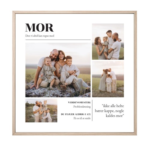 Indrammet plakat 40 x 40 cm Træ