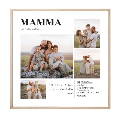Innrammet poster 40 x 40 cm Tre
