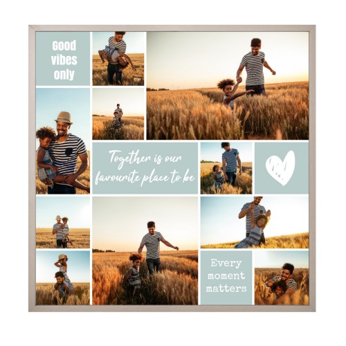 Framed Collage Poster 40 x 40 cm Taupe Framed Collage Poster 40 x 40 cm Taupe