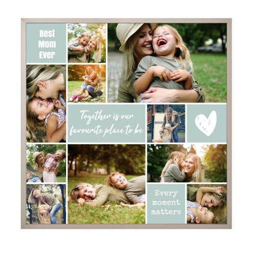 Framed Collage Poster 40 x 40 cm Taupe