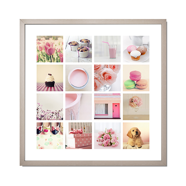 Framed Collage Poster 40 x 40 cm Taupe