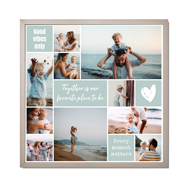 Framed Collage Poster 40 x 40 cm Taupe