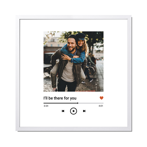Innrammet poster 40 x 40 cm Hvit
