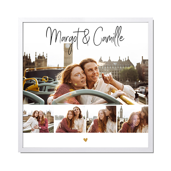Framed Collage Poster 40 x 40 cm White