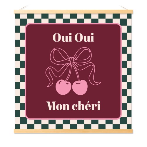 Poster met magnetische hanger 40 x 40 cm Hout