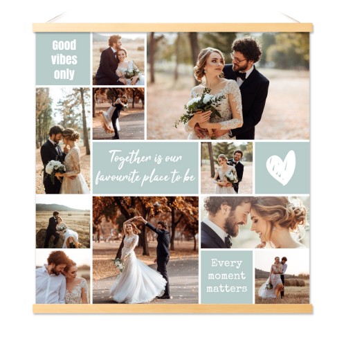 Poster avec support magnétique 40 x 40 cm Bois naturel