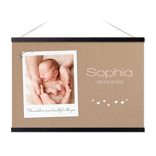 Fotoposter met magnetische hanger 60 x 40 cm Zwart