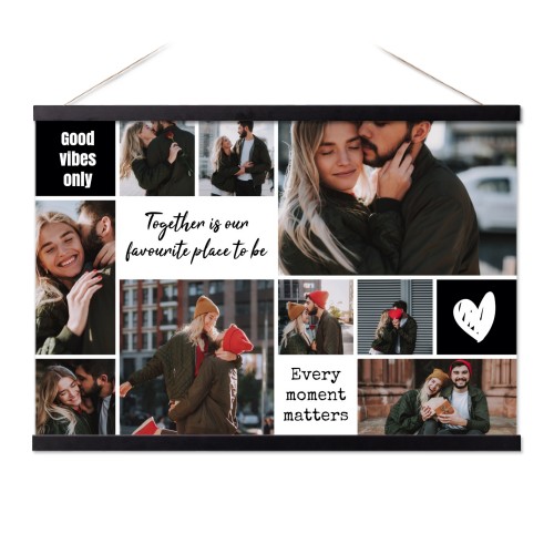 Plakat med Plakathenger 60 x 40 cm Svart