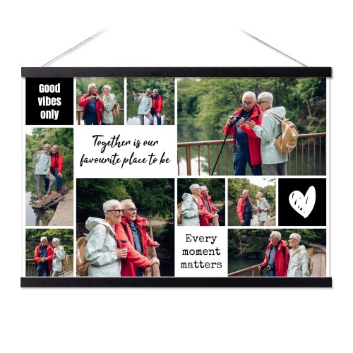Fotoposter mit magnetischer Posterleiste 60 x 40 cm Schwarz