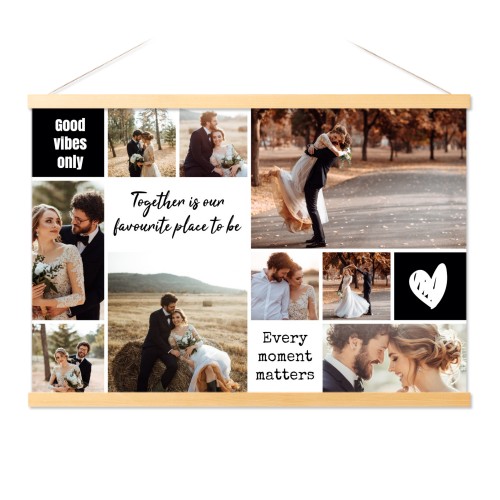 Poster avec support magnétique 60 x 40 cm Bois naturel