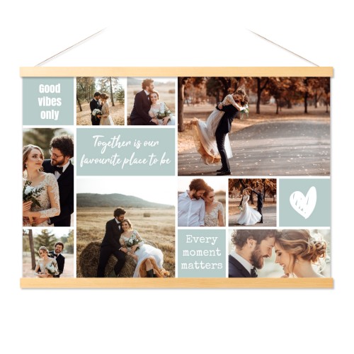 Poster avec support magnétique 60 x 40 cm Bois naturel