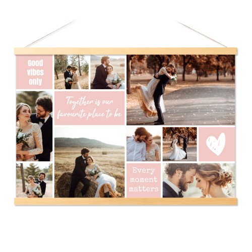 Poster avec support magnétique 60 x 40 cm Bois naturel