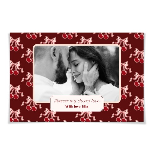 Vintage Cherry Love Text - Only