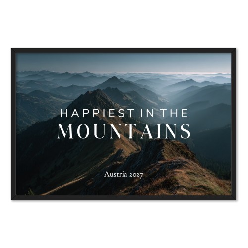 Indrammet plakat 40 x 60 cm Sort