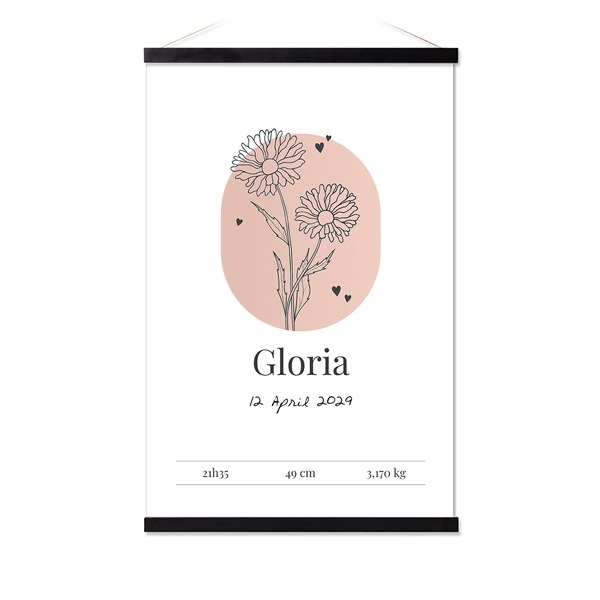 Plakat med Plakathenger 40 x 60 cm Svart