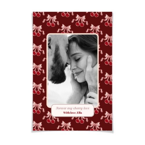 Vintage Cherry Love Text - Only