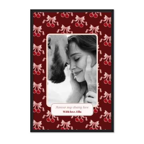 Vintage Cherry Love Text - Only