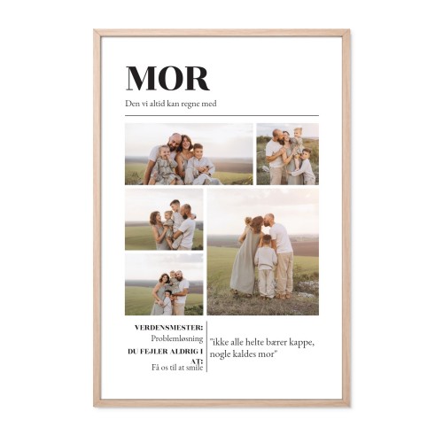 Indrammet plakat 40 x 60 cm Træ