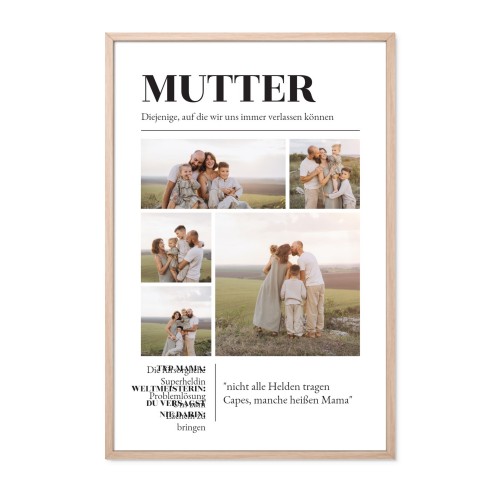 Foto-Collage mit Rahmen 40 x 60 cm Braun 