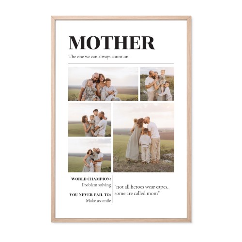 Framed Collage Poster 40 x 60 cm Natural