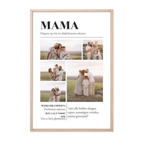 Poster in lijst 40 x 60 cm Hout