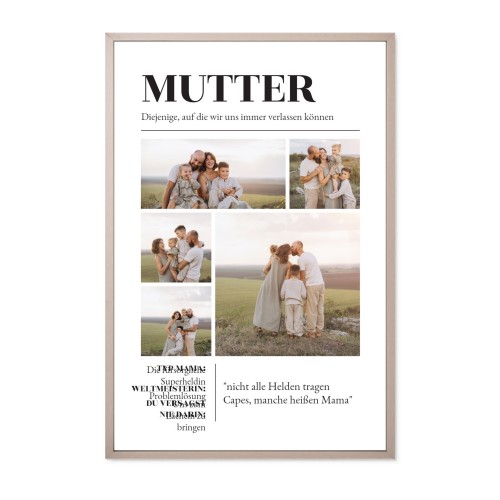 Foto-Collage mit Rahmen 40 x 60 cm Taupe