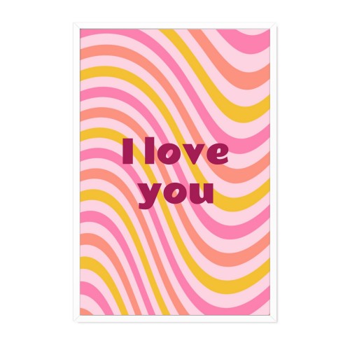 Inramad poster x 60 cm Vit