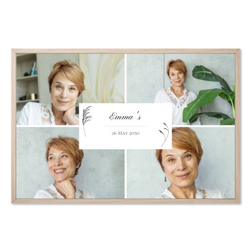 Framed Collage Poster 50 x 75 cm Natural