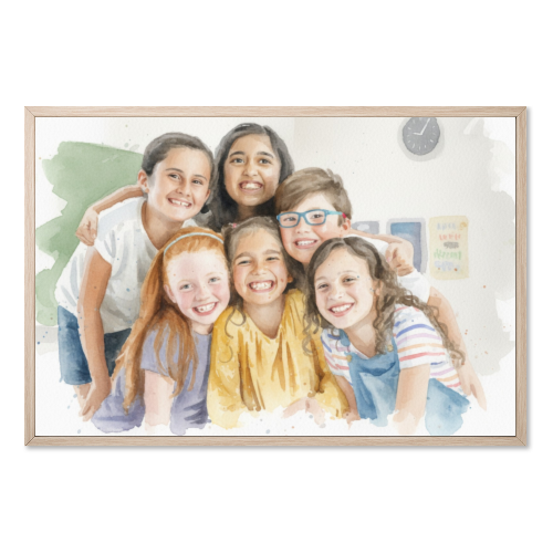 Framed Collage Poster 50 x 75 cm Natural