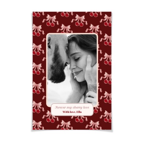 Vintage Cherry Love Text - Only