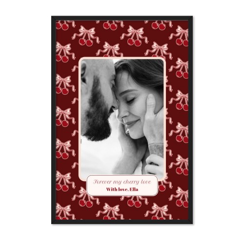 Vintage Cherry Love Text - Only