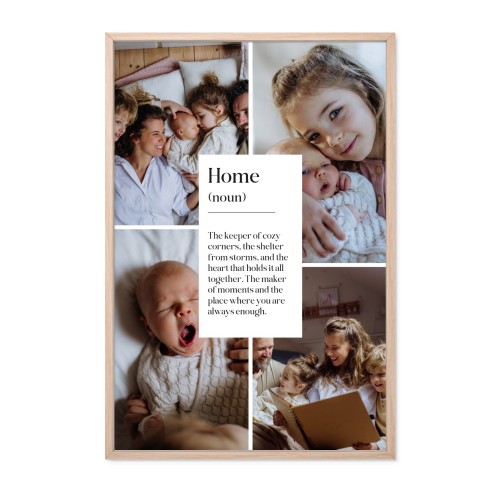 Framed Collage Poster 50 x 75 cm Natural