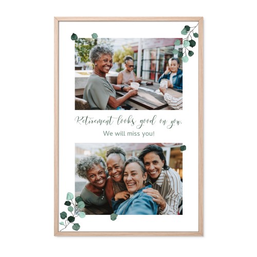 Framed Collage Poster 50 x 75 cm Natural