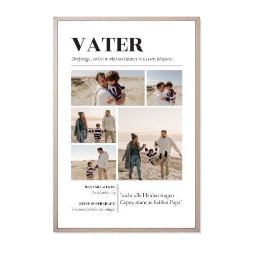 Foto-Collage mit Rahmen 50 x 75 cm Taupe