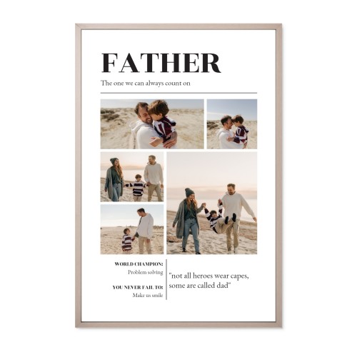 Framed Collage Poster 50 x 75 cm Taupe