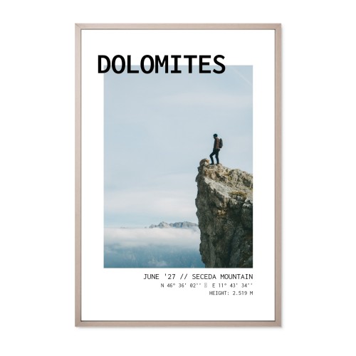 Indrammet plakat 50 x 75 cm Taupe