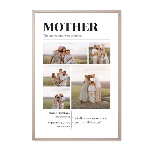 Framed Collage Poster 50 x 75 cm Taupe