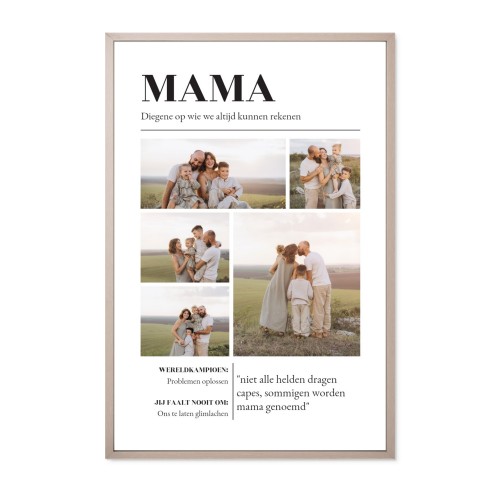 Poster in lijst 50 x 75 cm Taupe