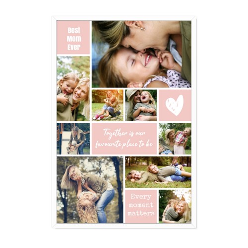 Innrammet poster 50 x 75 cm Hvit