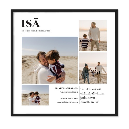 Kehystetty juliste 60 x 60 cm Musta