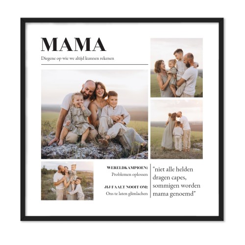 Poster in lijst 60 x 60 cm Zwart