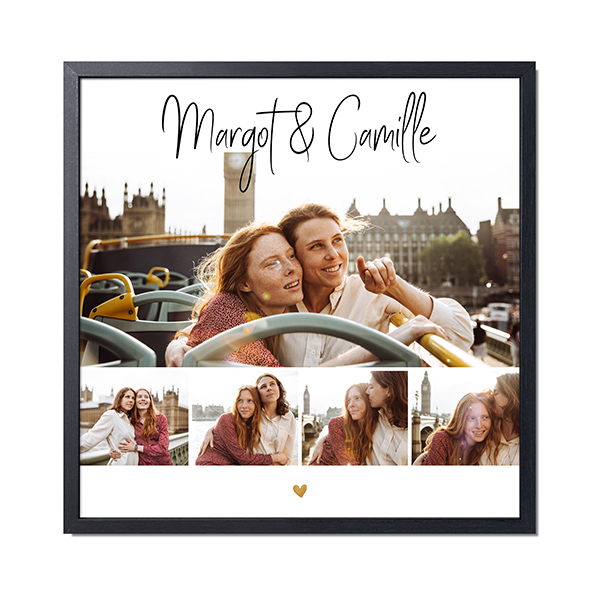 Framed Collage Poster 60 x 60 cm Black