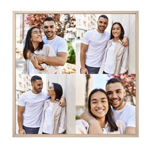 Foto-Collage mit Rahmen 60 x 60 cm Braun 