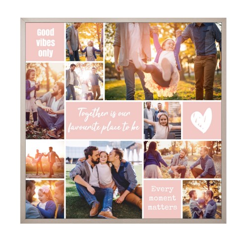 Framed Collage Poster 60 x 60 cm Taupe Framed Collage Poster 60 x 60 cm Taupe