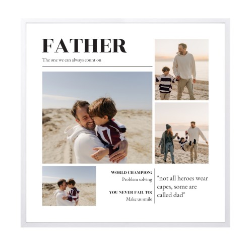 Indrammet plakat 60 x 60 cm Vit