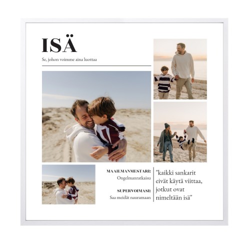 Kehystetty juliste 60 x 60 cm Valkoinen