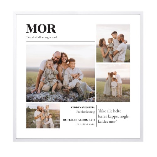Indrammet plakat 60 x 60 cm Vit