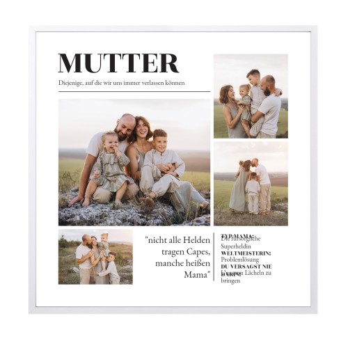 Foto-Collage mit Rahmen 60 x 60 cm Weiss