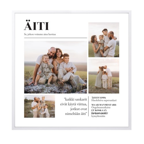 Kehystetty juliste 60 x 60 cm Valkoinen Kehystetty juliste 60 x 60 cm Valkoinen